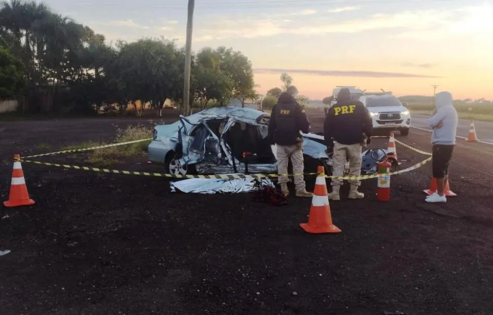 Carro atropela capivara, motorista perde controle, bate em coqueiro e mulher morre